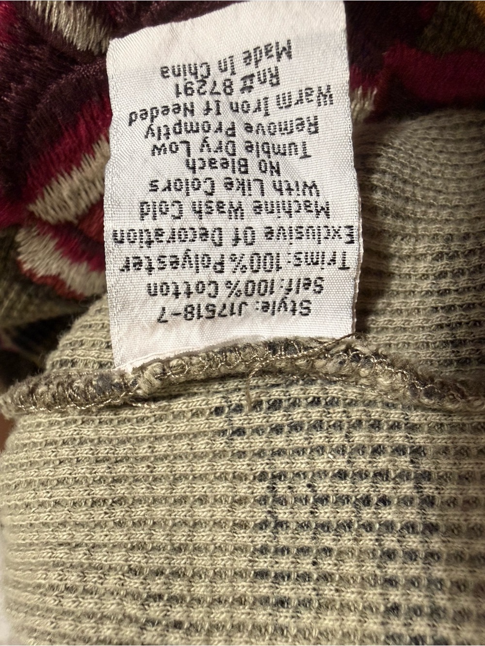 Johnny Was Olive Camo Long Sleeve Top size large - Picture 11 of 11